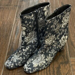 Floral Embroidered Ankle Boots